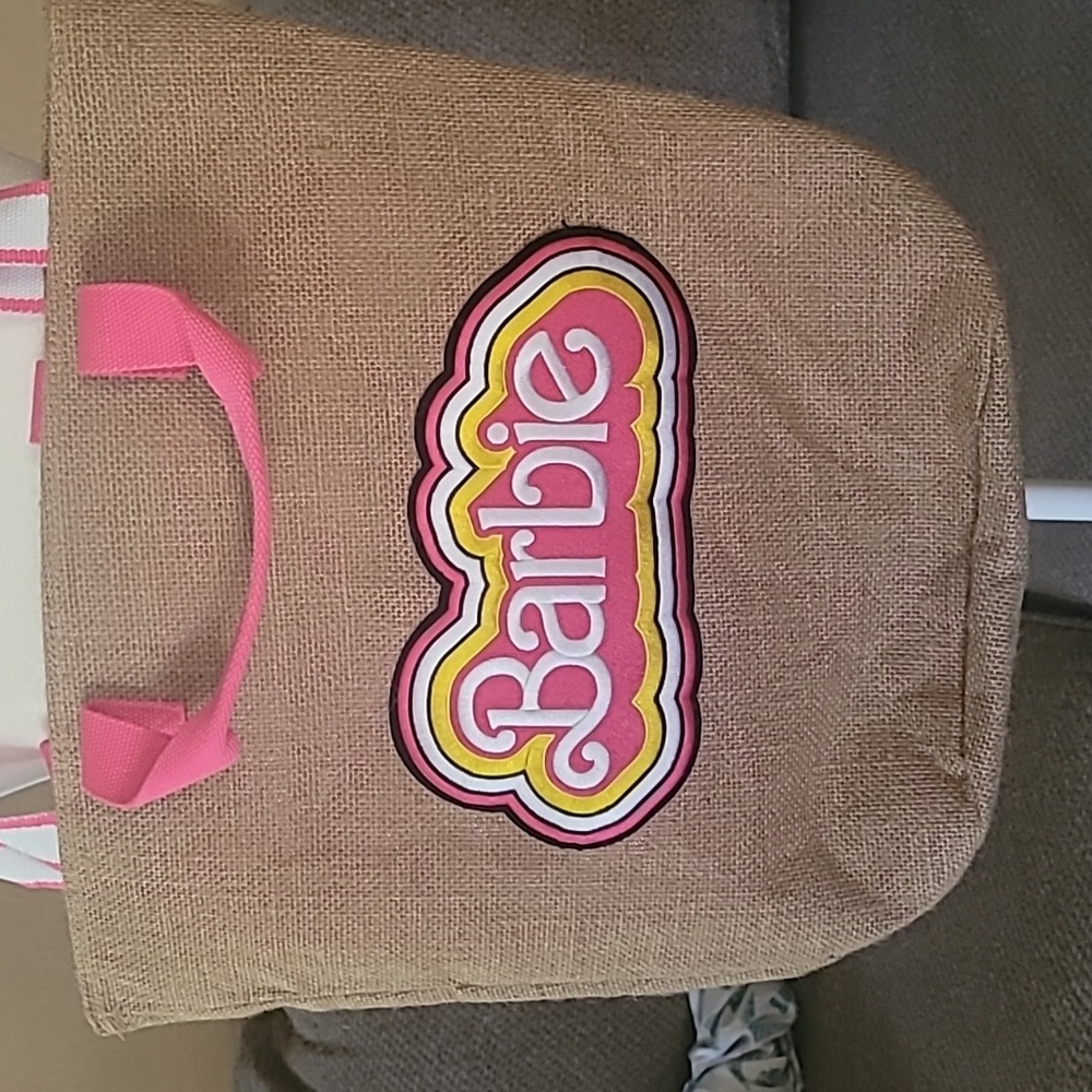 NWOT Barbie burlap bag
